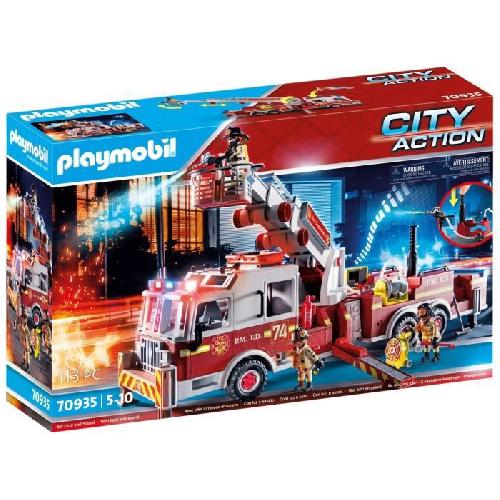 Univers Miniature - Habitation Miniature - Garage Miniature PLAYMOBIL 70935 Camion de pompiers avec échelle. City Action. Les pompiers. 113 pieces. Des 5 ans