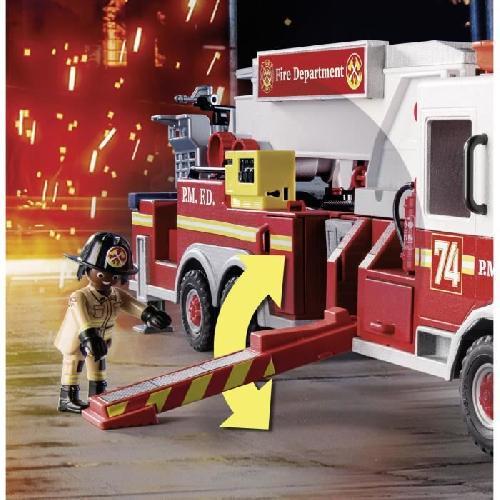 Univers Miniature - Habitation Miniature - Garage Miniature PLAYMOBIL 70935 Camion de pompiers avec échelle. City Action. Les pompiers. 113 pieces. Des 5 ans