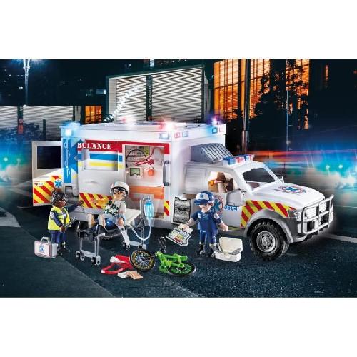 Univers Miniature - Habitation Miniature - Garage Miniature PLAYMOBIL 70936 Ambulance américaine avec secouristes et blessé. City Action. Les Secouristes