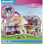 Univers Miniature - Habitation Miniature - Garage Miniature PLAYMOBIL 70985 Maison Transportable Bleue. 3 personnages. Accessoires inclus. 70985. Dollhouse. La maison traditionnelle