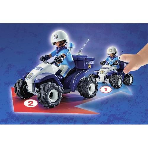 Univers Miniature - Habitation Miniature - Garage Miniature PLAYMOBIL 71092 Policier et quad a rétrofriction. City action. les policiers. Des 4 ans