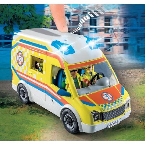 Univers Miniature - Habitation Miniature - Garage Miniature PLAYMOBIL - 71202 - City Action Les Secouristes - Ambulance avec effets lumineux et sonore