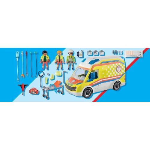 Univers Miniature - Habitation Miniature - Garage Miniature PLAYMOBIL - 71202 - City Action Les Secouristes - Ambulance avec effets lumineux et sonore