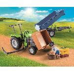 Univers Miniature - Habitation Miniature - Garage Miniature PLAYMOBIL - 71249 - Country La Ferme - Tracteur avec remorque