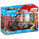 PLAYMOBIL 71256 Starter Pack Cascadeur. Moto Rutilante. Rampe de Feu. 29 pieces. Des 4 ans