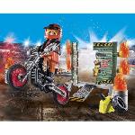 Univers Miniature - Habitation Miniature - Garage Miniature PLAYMOBIL 71256 Starter Pack Cascadeur. Moto Rutilante. Rampe de Feu. 29 pieces. Des 4 ans