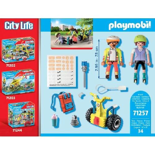 Univers Miniature - Habitation Miniature - Garage Miniature PLAYMOBIL 71257 Secouriste avec gyropode. City Action. Les Secouristes. Starter Pack. Des 4 ans