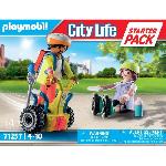 Univers Miniature - Habitation Miniature - Garage Miniature PLAYMOBIL 71257 Secouriste avec gyropode. City Action. Les Secouristes. Starter Pack. Des 4 ans