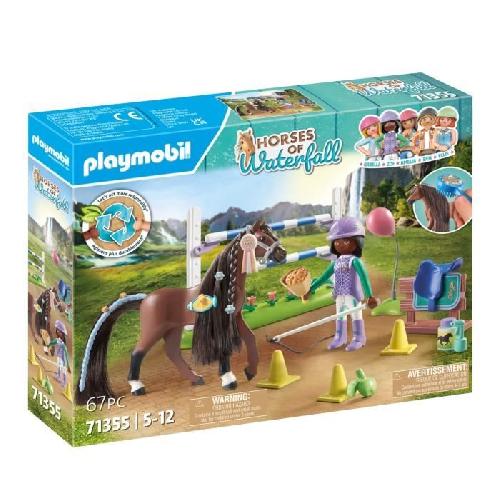 Univers Miniature - Habitation Miniature - Garage Miniature PLAYMOBIL 71355 Zoe & Blaze avec parcours d'obstacles. Horses of Waterfall. 67 pieces. Des 5 ans