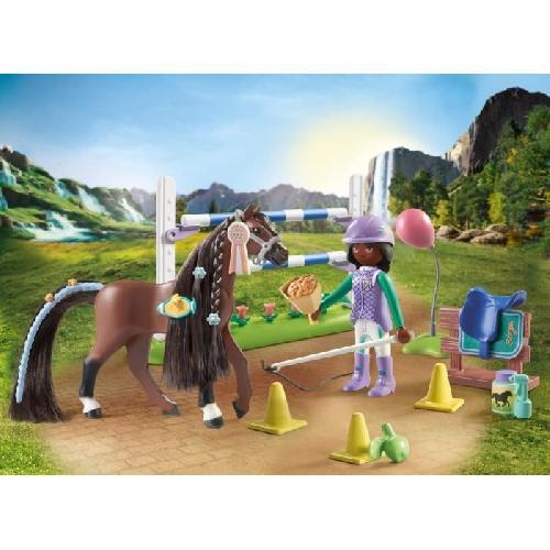 Univers Miniature - Habitation Miniature - Garage Miniature PLAYMOBIL 71355 Zoe & Blaze avec parcours d'obstacles. Horses of Waterfall. 67 pieces. Des 5 ans