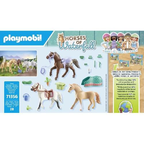 Univers Miniature - Habitation Miniature - Garage Miniature PLAYMOBIL 71356 3 chevaux Morgan. Quarter Horse et Shagya. Horses of Waterfall. 28 pieces. Des 5 ans