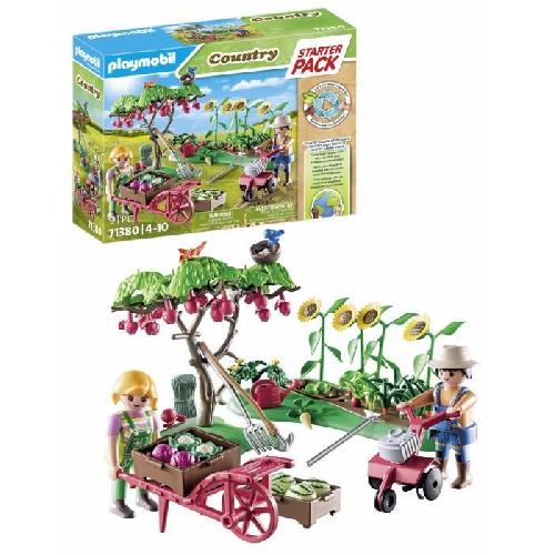 Univers Miniature - Habitation Miniature - Garage Miniature PLAYMOBIL 71380 Starter Pack Jardin potager. Country La vie a la ferme. Avec 2 personnages et accessoires. Des 4 ans