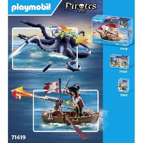 Univers Miniature - Habitation Miniature - Garage Miniature PLAYMOBIL 71419 Pirate avec pieuvre géante. Les Pirates. 44 pieces. Des 4 ans