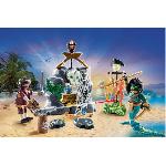 Univers Miniature - Habitation Miniature - Garage Miniature PLAYMOBIL 71420 Pirate avec tresor. Les Pirates. Monstre homme serpent. 55 pieces. Des 4 ans