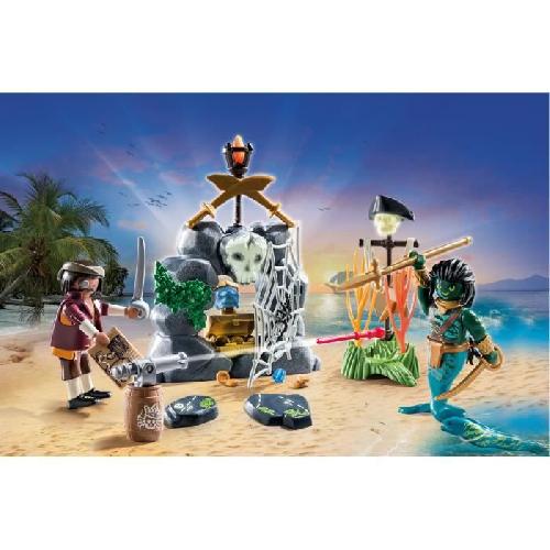 Univers Miniature - Habitation Miniature - Garage Miniature PLAYMOBIL 71420 Pirate avec tresor. Les Pirates. Monstre homme serpent. 55 pieces. Des 4 ans