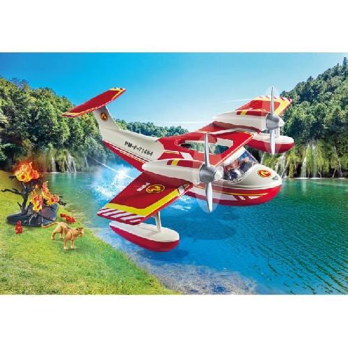 Univers Miniature - Habitation Miniature - Garage Miniature PLAYMOBIL 71463 Hydravion avec pompier - Action Heroes - Les pompiers - Des 4 ans