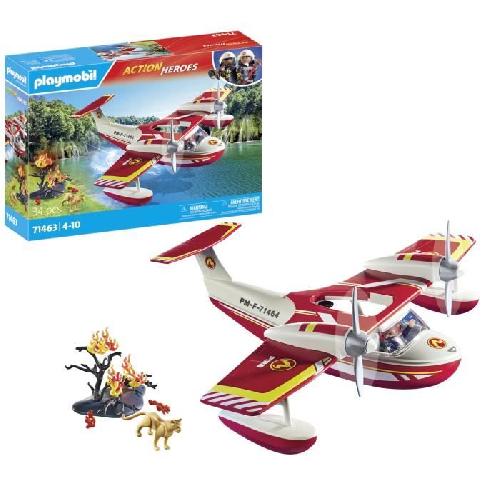 Univers Miniature - Habitation Miniature - Garage Miniature PLAYMOBIL 71463 Hydravion avec pompier - Action Heroes - Les pompiers - Des 4 ans