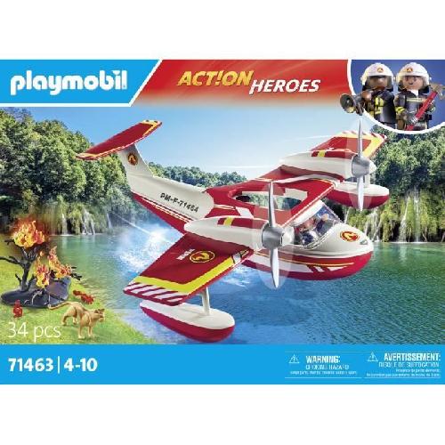 Univers Miniature - Habitation Miniature - Garage Miniature PLAYMOBIL 71463 Hydravion avec pompier - Action Heroes - Les pompiers - Des 4 ans