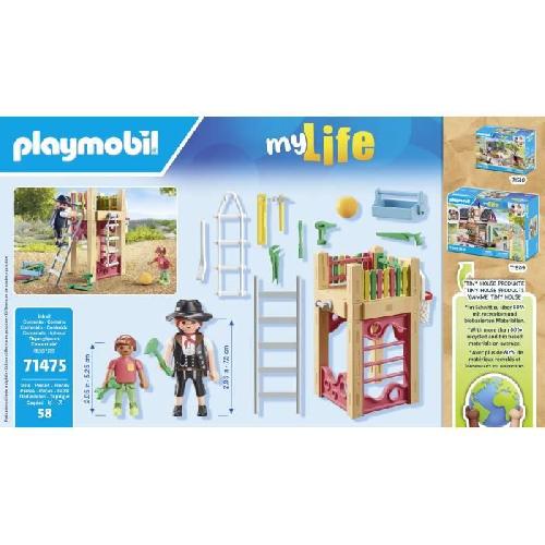 Univers Miniature - Habitation Miniature - Garage Miniature PLAYMOBIL 71475 Charpentier avec tourelle de jeu - My Life - 58 pieces - Jeu de rôle créatif