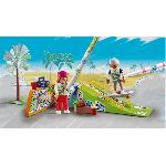 Figurine Miniature - Personnage Miniature PLAYMOBIL 71515 Skateurs avec rampe. Color. 44 pieces. avec crayons Crayola. Des 6 ans