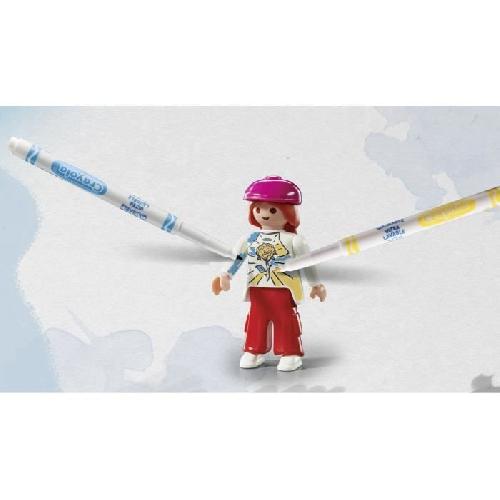 Figurine Miniature - Personnage Miniature PLAYMOBIL 71515 Skateurs avec rampe. Color. 44 pieces. avec crayons Crayola. Des 6 ans