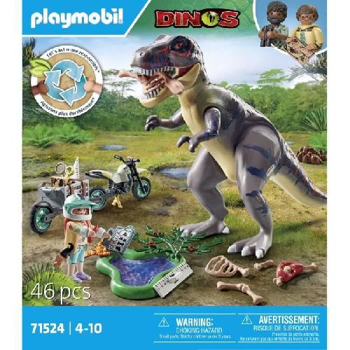 Univers Miniature - Habitation Miniature - Garage Miniature PLAYMOBIL 71524 Explorateur avec moto et tyrannosaure