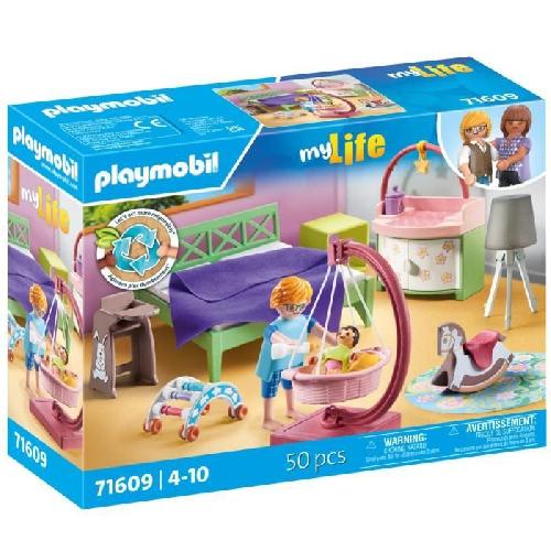 Figurine Miniature - Personnage Miniature PLAYMOBIL 71609 Chambre de parents avec berceau suspendu. Maison d'architecte. My Life. 50 pieces. Des 4 ans