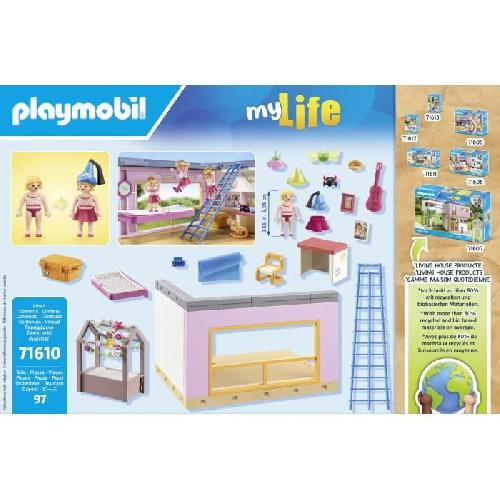 Figurine Miniature - Personnage Miniature PLAYMOBIL 71610 Chambre d'enfant avec lit cabane. My Life Maison d'architecture. 97 pieces. Des 4 ans