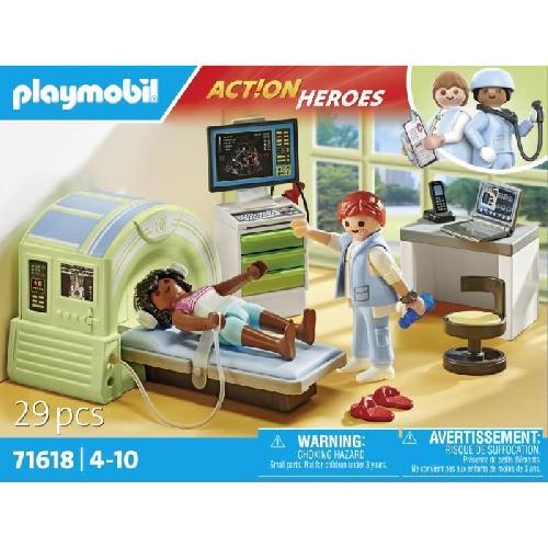 Figurine Miniature - Personnage Miniature PLAYMOBIL 71618 Scanner médical avec patiente. City Life. L'Hôpital. 29 pieces. Des 4 ans