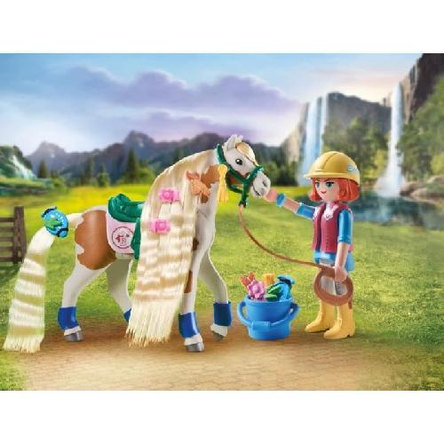 Figurine Miniature - Personnage Miniature PLAYMOBIL 71639 Ellie avec cheval. Horses of Waterfall. 33 pieces. Des 4 ans