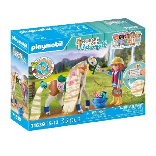 Figurine Miniature - Personnage Miniature PLAYMOBIL 71639 Ellie avec cheval. Horses of Waterfall. 33 pieces. Des 4 ans