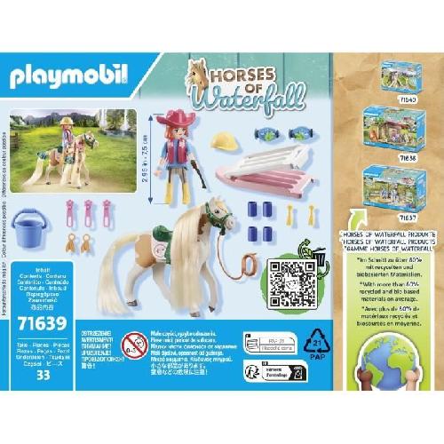 Figurine Miniature - Personnage Miniature PLAYMOBIL 71639 Ellie avec cheval. Horses of Waterfall. 33 pieces. Des 4 ans