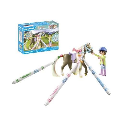 Figurine Miniature - Personnage Miniature PLAYMOBIL 71640 Cavaliere avec criniere de cheval a colorier. Horses of Waterfall. 19 pieces Des 5 ans