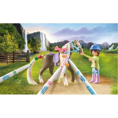 Figurine Miniature - Personnage Miniature PLAYMOBIL 71640 Cavaliere avec criniere de cheval a colorier. Horses of Waterfall. 19 pieces Des 5 ans