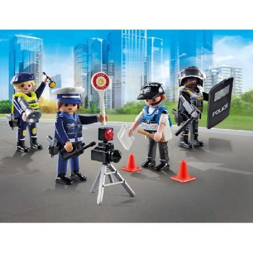 Univers Miniature - Habitation Miniature - Garage Miniature PLAYMOBIL 71730 Set métiers de la police : 4 policiers