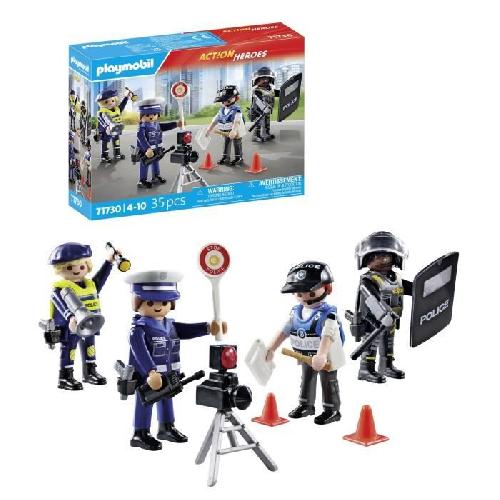 Univers Miniature - Habitation Miniature - Garage Miniature PLAYMOBIL 71730 Set métiers de la police : 4 policiers