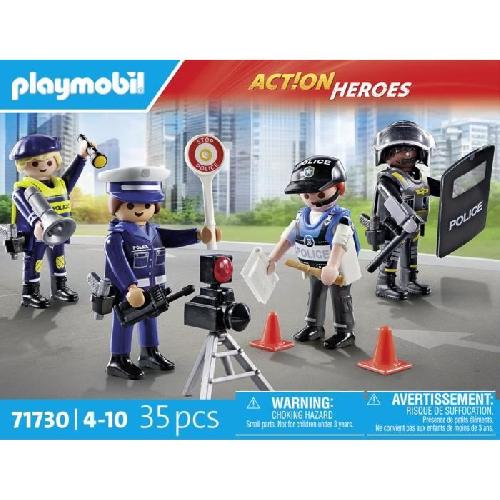 Univers Miniature - Habitation Miniature - Garage Miniature PLAYMOBIL 71730 Set métiers de la police : 4 policiers