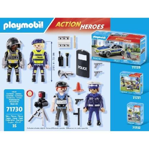 Univers Miniature - Habitation Miniature - Garage Miniature PLAYMOBIL 71730 Set métiers de la police : 4 policiers