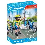 PLAYMOBIL 71732 Policier cycliste avec borne de recharge