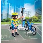 Univers Miniature - Habitation Miniature - Garage Miniature PLAYMOBIL 71732 Policier cycliste avec borne de recharge