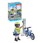 Univers Miniature - Habitation Miniature - Garage Miniature PLAYMOBIL 71732 Policier cycliste avec borne de recharge