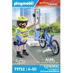 Univers Miniature - Habitation Miniature - Garage Miniature PLAYMOBIL 71732 Policier cycliste avec borne de recharge