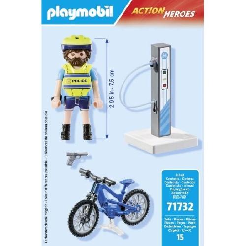 Univers Miniature - Habitation Miniature - Garage Miniature PLAYMOBIL 71732 Policier cycliste avec borne de recharge