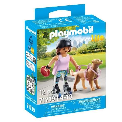 Univers Miniature - Habitation Miniature - Garage Miniature PLAYMOBIL 71739 Jeune fille rolleuse avec Retriever