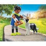 Univers Miniature - Habitation Miniature - Garage Miniature PLAYMOBIL 71740 Homme sportif avec Border Collie