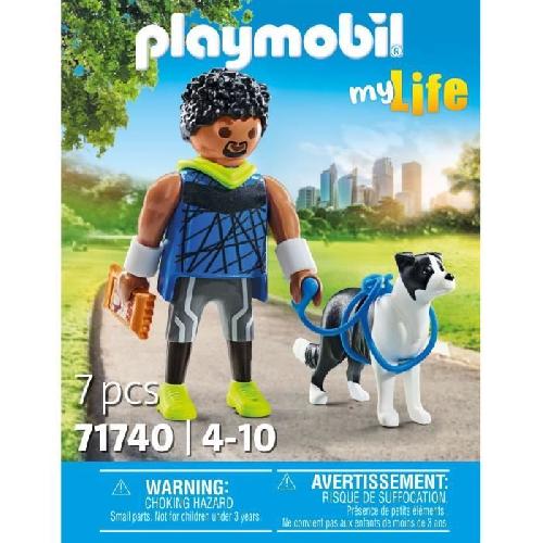 Univers Miniature - Habitation Miniature - Garage Miniature PLAYMOBIL 71740 Homme sportif avec Border Collie