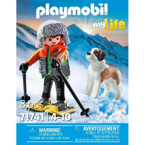 Univers Miniature - Habitation Miniature - Garage Miniature PLAYMOBIL 71741 Garçon en raquettes avec Saint Bernard