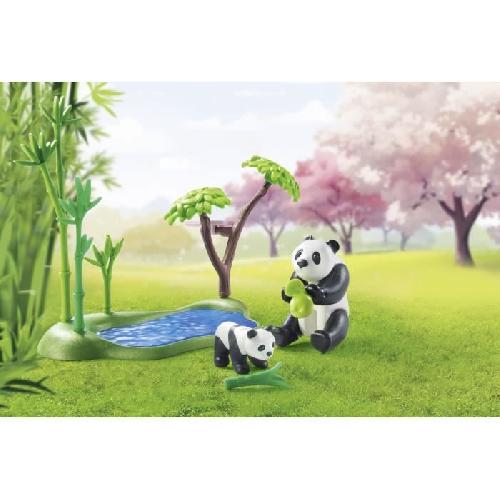 Univers Miniature - Habitation Miniature - Garage Miniature PLAYMOBIL 71762 Jardin asiatique avec famille de pandas. Promo pack. 111 pieces. Des 4 ans