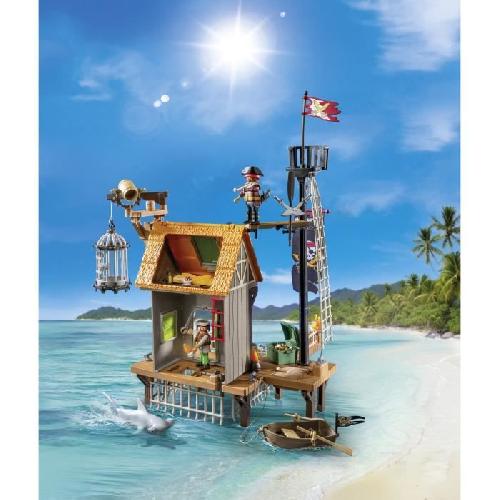 Univers Miniature - Habitation Miniature - Garage Miniature PLAYMOBIL 71792 Port de pirates avec repaire. prisons et canon. 165 pieces. des 4 ans