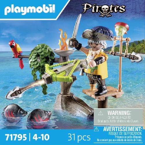 Univers Miniature - Habitation Miniature - Garage Miniature PLAYMOBIL 71795 Pirate avec arbalete et poissons a viser